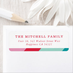 SENDER modern minimal geometric red pink Label