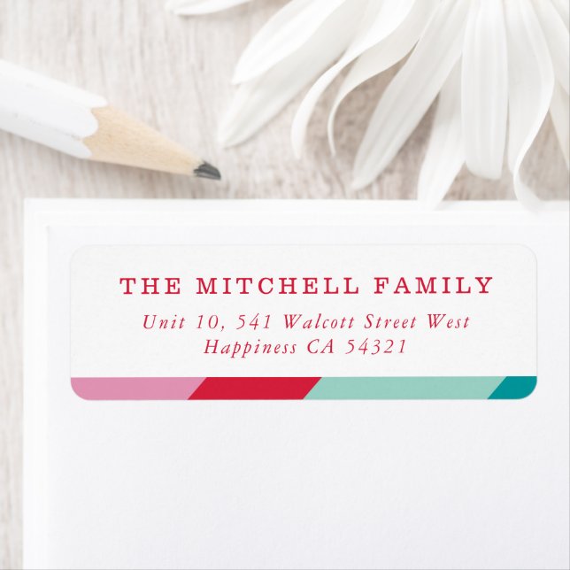 SENDER modern minimal geometric red pink Label (Insitu)