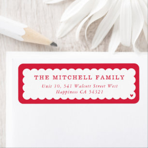 SENDER modern minimal scallop banner red Label
