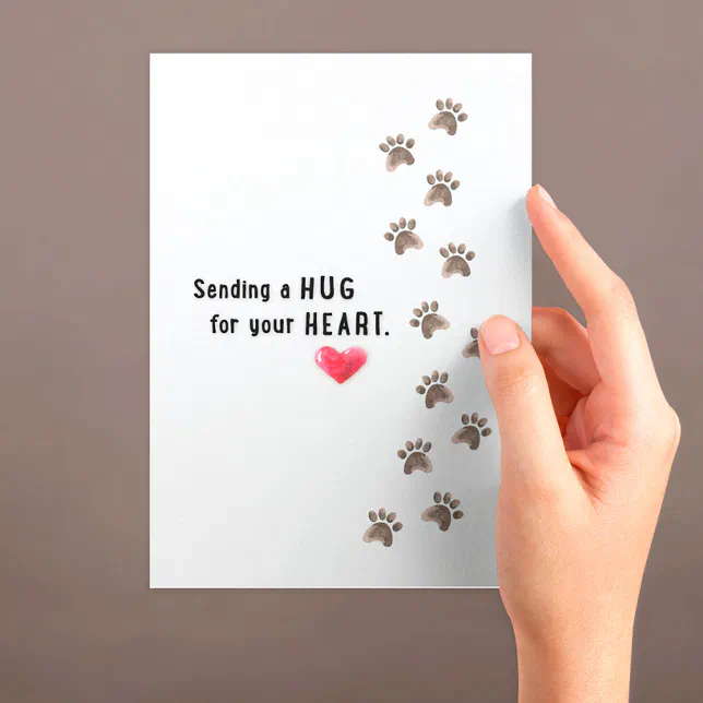 Sending a Hug for your Heart Dog Loss Sympathy Card | Zazzle