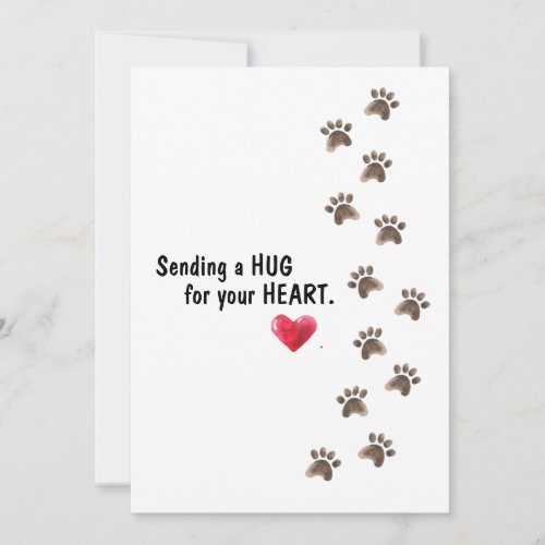 Sending A Hug for your Heart Pet Loss Sympathy Card