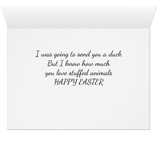 SENDING "AN ELEPHANT" & NOT A DUCK AT **EASTER** (Inside Horizontal (Bottom))