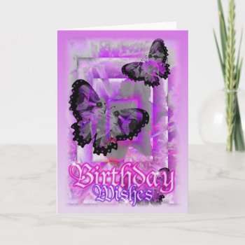 Sending Birthday Wishes Butterflies -blank Card by ValxArt at Zazzle