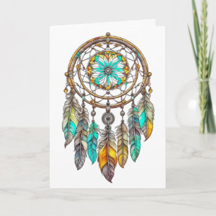 Sending Good Vibes Teal Dreamcatcher Mystical Card