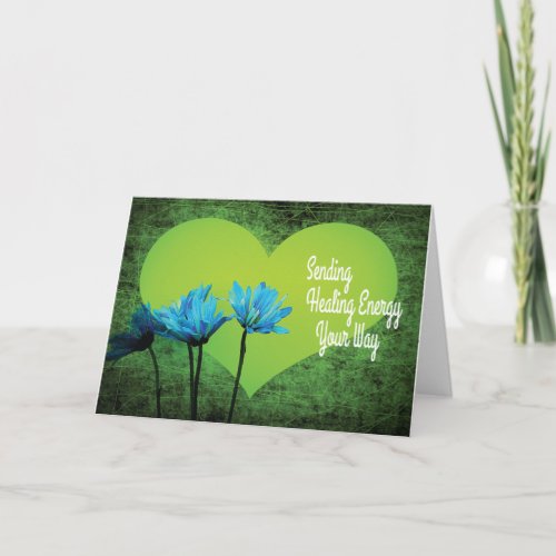 Sending Healing Energy with Green Heart Card