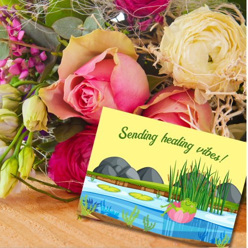 Sending Healing Vibes Frog Get Well Card