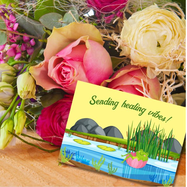 Sending Healing Vibes Frog Get Well Card (Creator Uploaded)