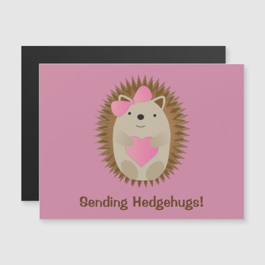 Sending Hedgehugs Cute Cartoon Girl Hedgehog  (Front/Back)