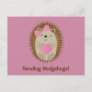 Sending Hedgehugs Cute Cartoon Girl Hedgehog Postcard