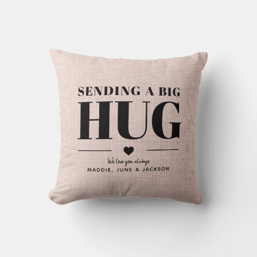 Sending Hug Custom Name Modern Chic Mothers Day T Throw Pillow