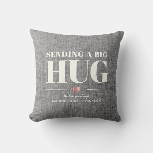 Sending Hug Custom Name Modern Chic Mothers Day Throw Pillow