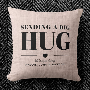Sending Hug Custom Name Modern Chic Mother's Day Throw Pillow