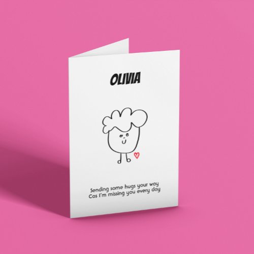 Sending Hugs Customizable Birthday Card