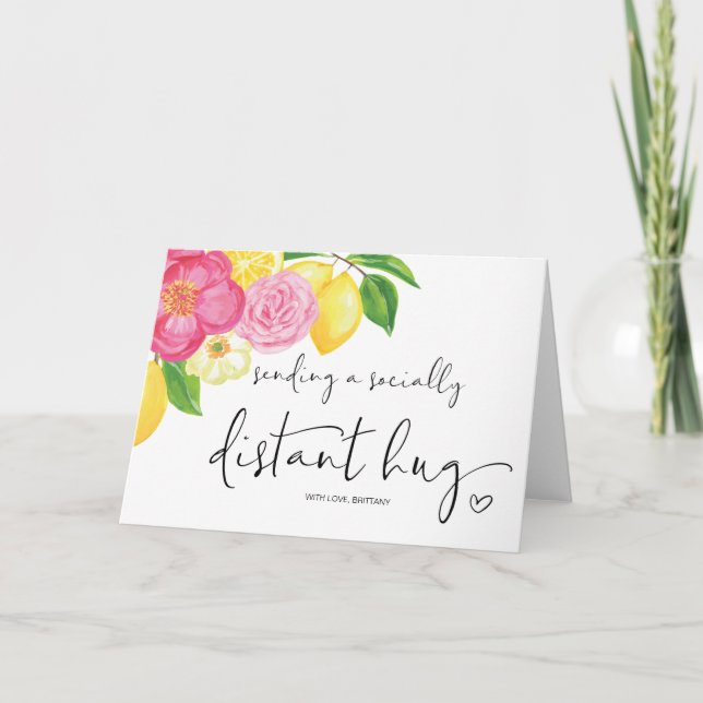 Sending Hugs Miss You Socially Distant Miss You Card (Front)
