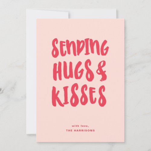 Sending Hugs Red Blush Valentines Day Non Photo Holiday Card