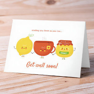 Sending Lemon, Honey and Tea Get Well Soon Card