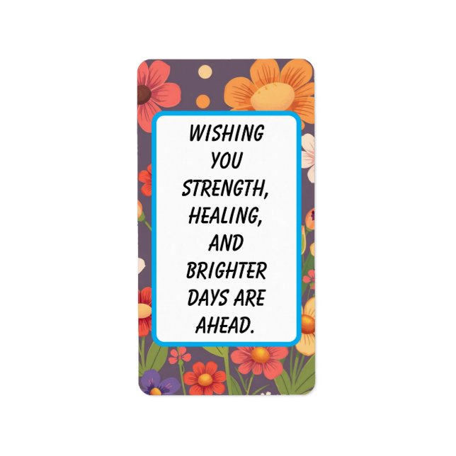 "Sending Light & Love" – Get Well Soon Card Label (Front)