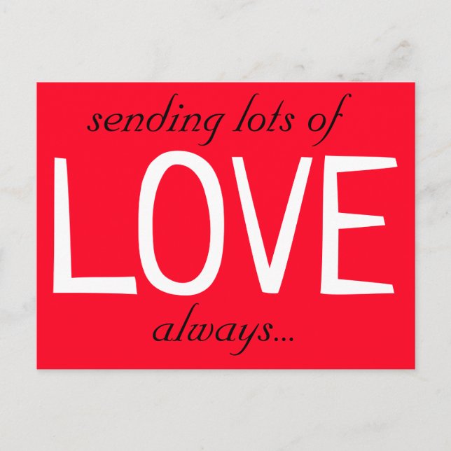 sending lots of LOVE Cute Red Postcard (Front)