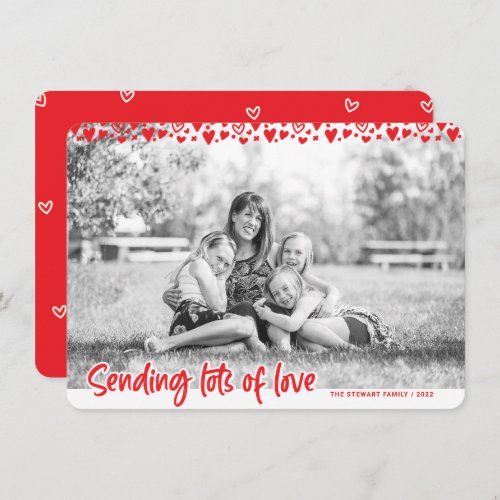 Sending Lots of Love Family Photo Valentine card