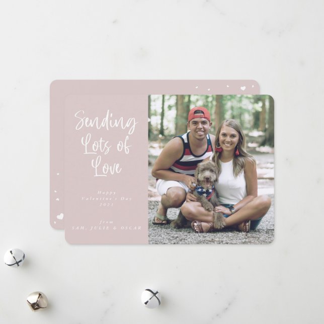 Sending Lots of Love Valentine's Day Photo Holiday Card (Front/Back In Situ)
