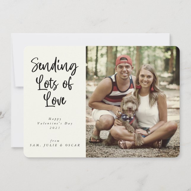 Sending Lots of Love Valentine's Day Photo Holiday Card (Front)