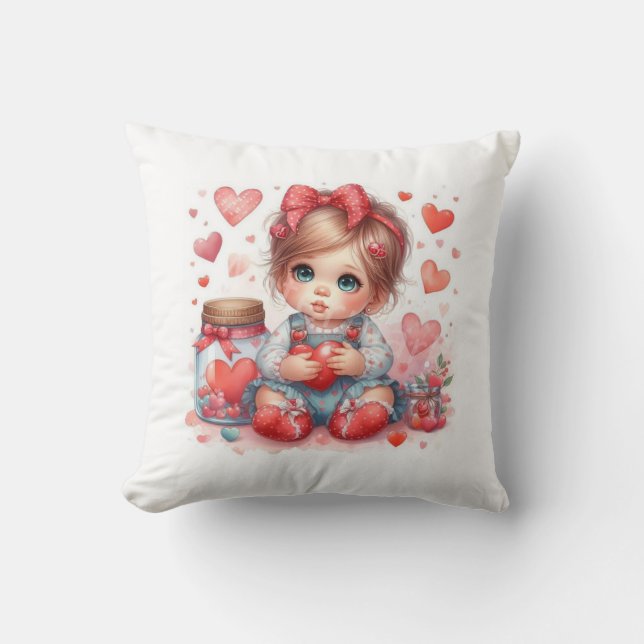 Sending Love: A Valentine's Day Throw Pillow for B (Front)