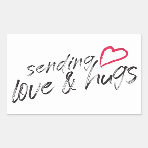 Sending Love and Hugs Rectangular Sticker