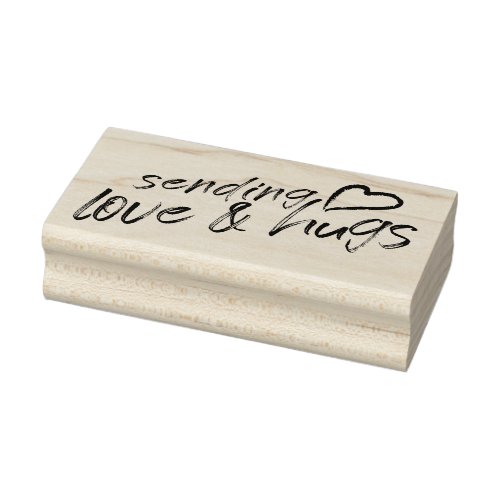 Sending Love and hugs Rubber Stamp