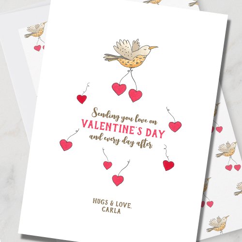 Sending Love Bird Valentines Day Holiday Card