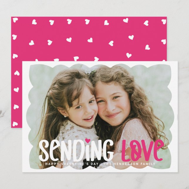  Sending Love Bold Valentines Day Photo Card (Front/Back)