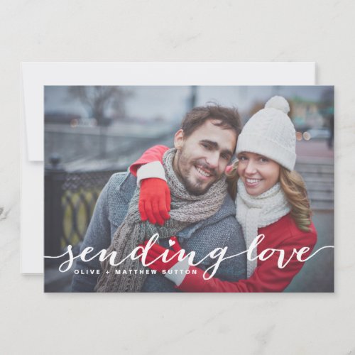 Sending Love Calligraphy Valentines Day Card