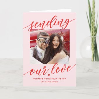 Sending Love Editable Color Valentine's Day Card | Zazzle