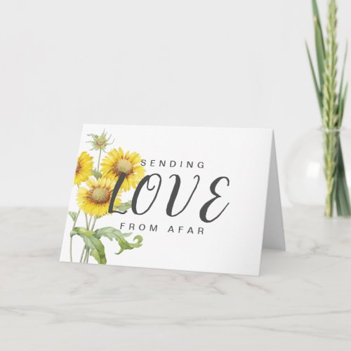 Sending Love From Afar Watercolor Sunflowers Card