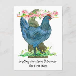 Sending Love From Delaware Peach Blossom Flower Postcard