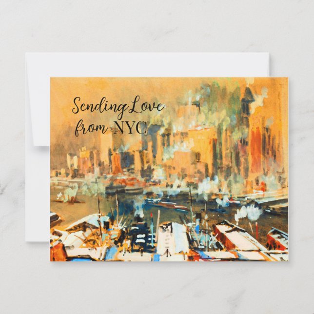 Sending Love from NYC Manhattan Harbor Skyline (Front)
