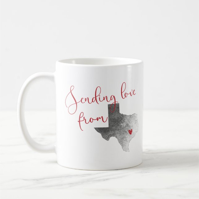 Sending Love From Texas - Valentine's Day Coffee Mug (Left)