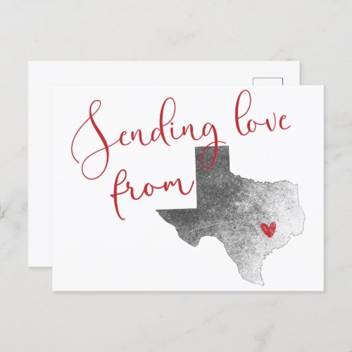 Sending Love From Texas _ Valentines Day Holiday  Postcard