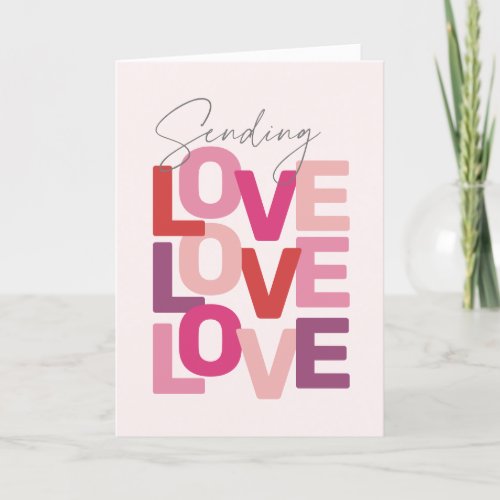 Sending love fun pink Valentines Day Holiday Card