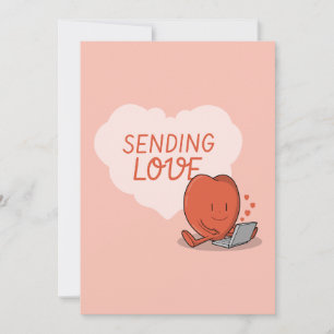 Sending Love – Heart at the Keyboard Holiday Card