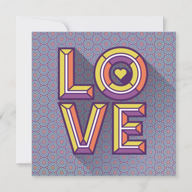 Sending Love Note Card in Periwinkle (Front)