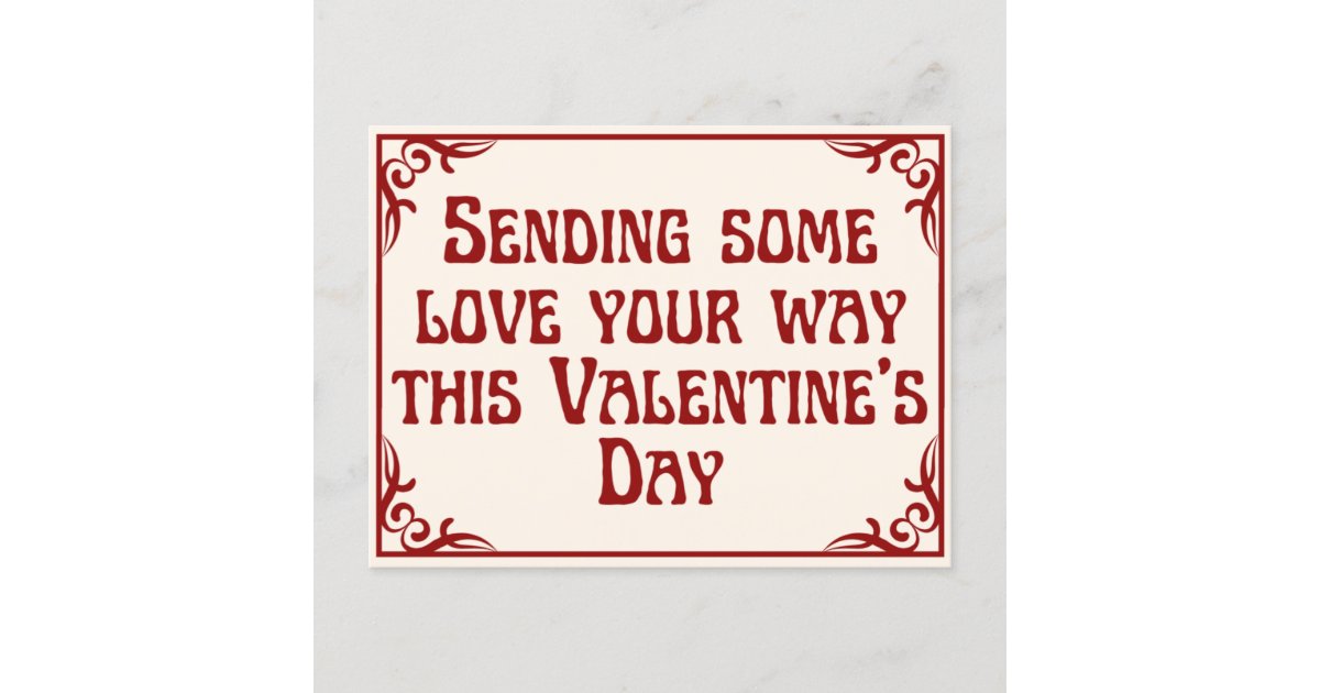 Sending Love Platonic Valentine Postcard Zazzle
