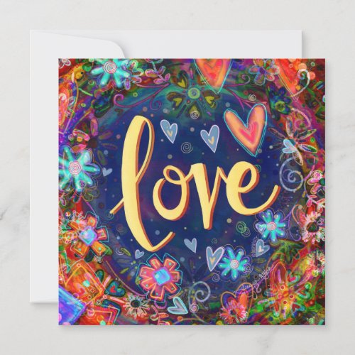 Sending Love Pretty Whimsical Valentine Hearts Note Card