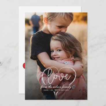 Sending Love Script Cute Photo Valentines Day Holiday Card