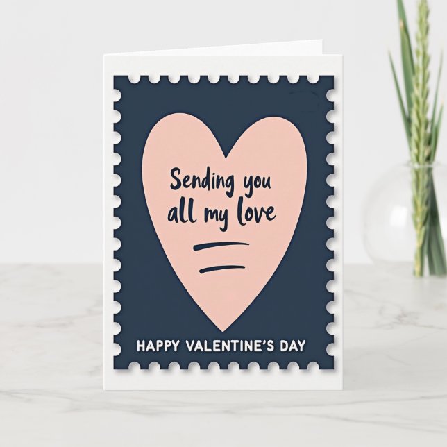 Sending Love Stamp Valentine Card (Front)