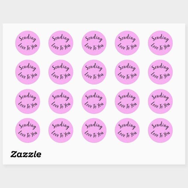 Sending Love To You Classic Round Sticker (Sheet)