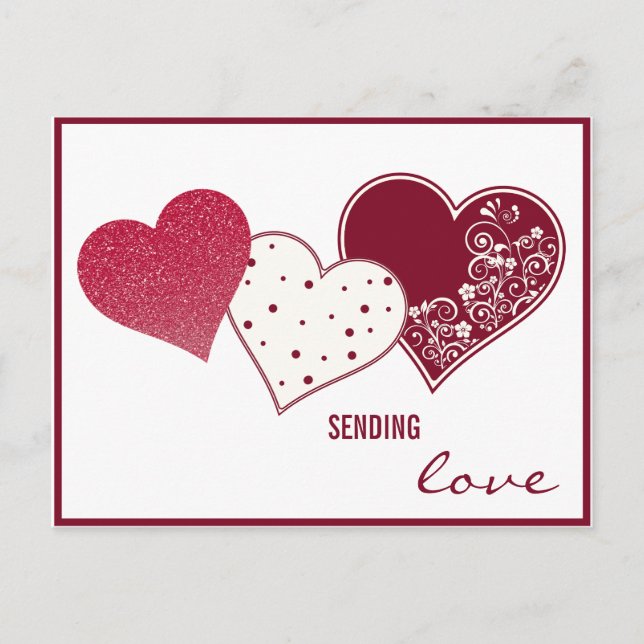 Sending Love, Valentine Postcard (Front)