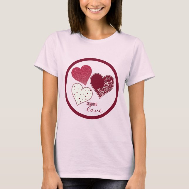 Sending Love, Valentine  T-Shirt (Front)