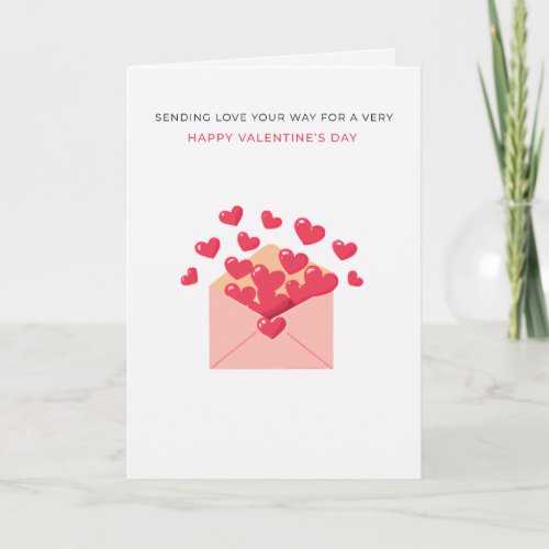 Sending Love Your Way Hearts Envelope Valentines  Card
