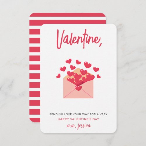 Sending Love your Way Kids Valentines Day  Note Card