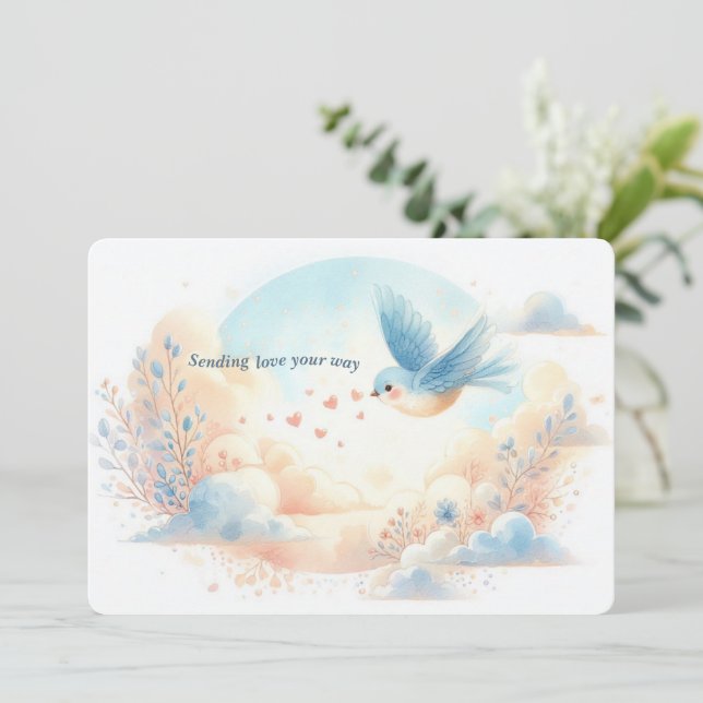 Sending Love Your Way – Personalized Flat Card (Standing Front)